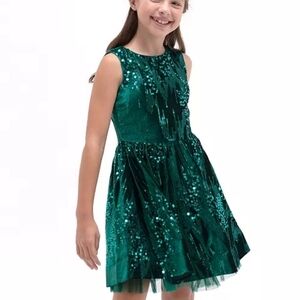 RARE EDITIONS big Girl Sequin& Velvet Social Dress Size 6